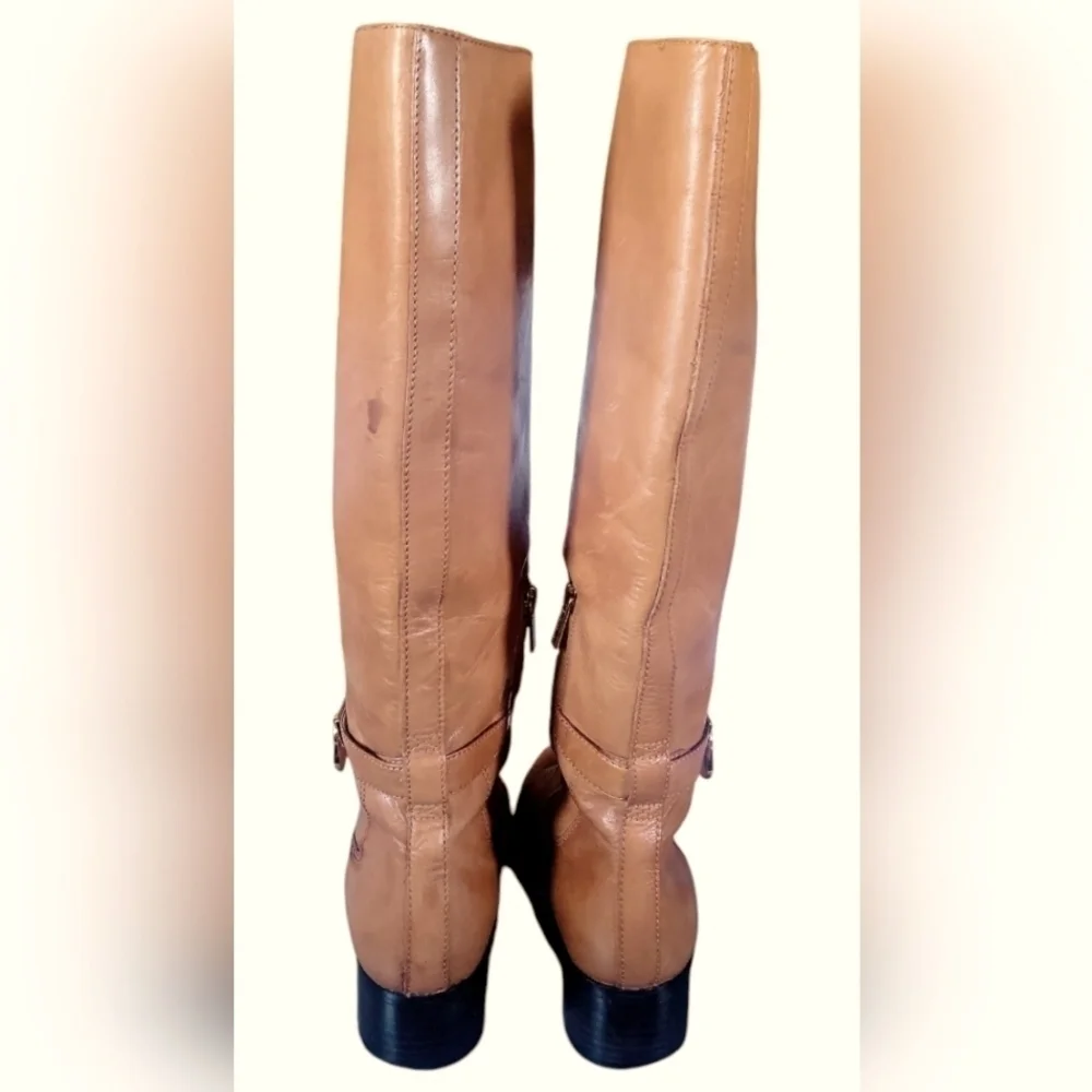 Michael Kors Women's Leather Hamilton Luggage Tan Riding Boots Sz 81/2 M